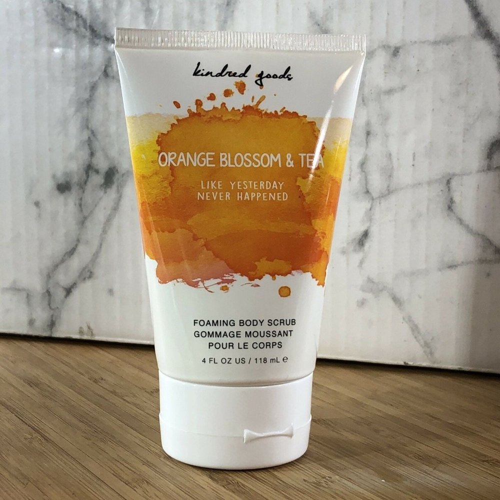 KINDRED GOODS Orange Blossom & Tea Foaming Body Wash Scrub 4 Fl Oz USA